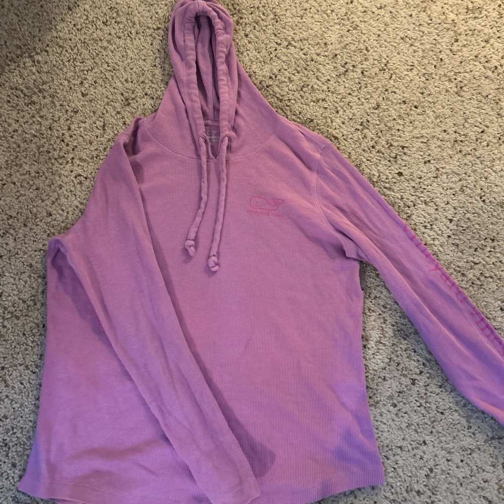 Vineyard Vines Women's Purple Hoodie waffle knit